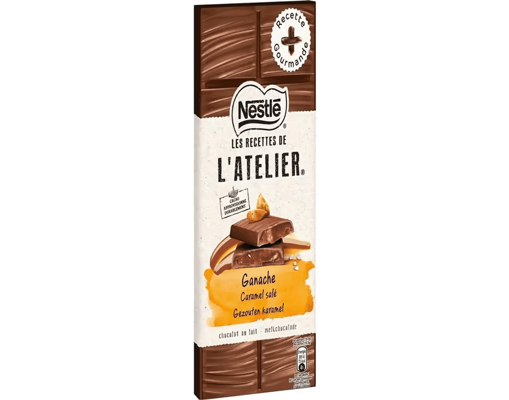 Tablete Ganache de Chocolate de Leite com Caramelo Salgado Les Recettes de L'Atelier - NESTLÉ