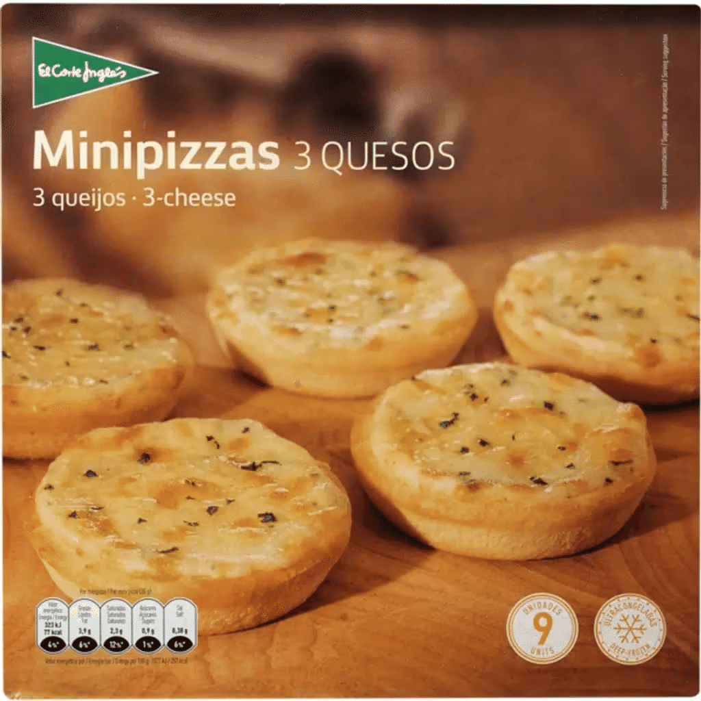 9 Mini Pizzas de 3 Queijos embalagem 270 g - EL CORTE INGLÉS