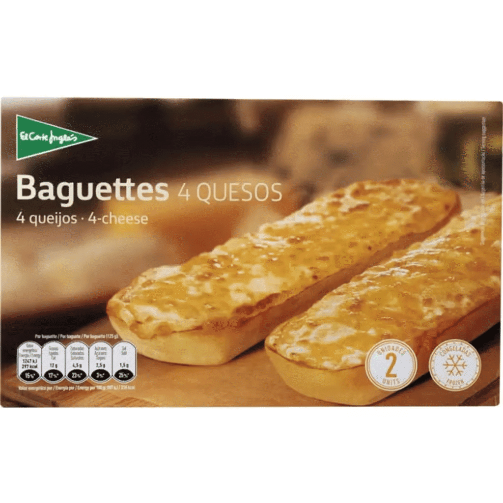 Baguetes de 4 Queijos 2 Unidades embalagem 250 g - EL CORTE INGLÉS