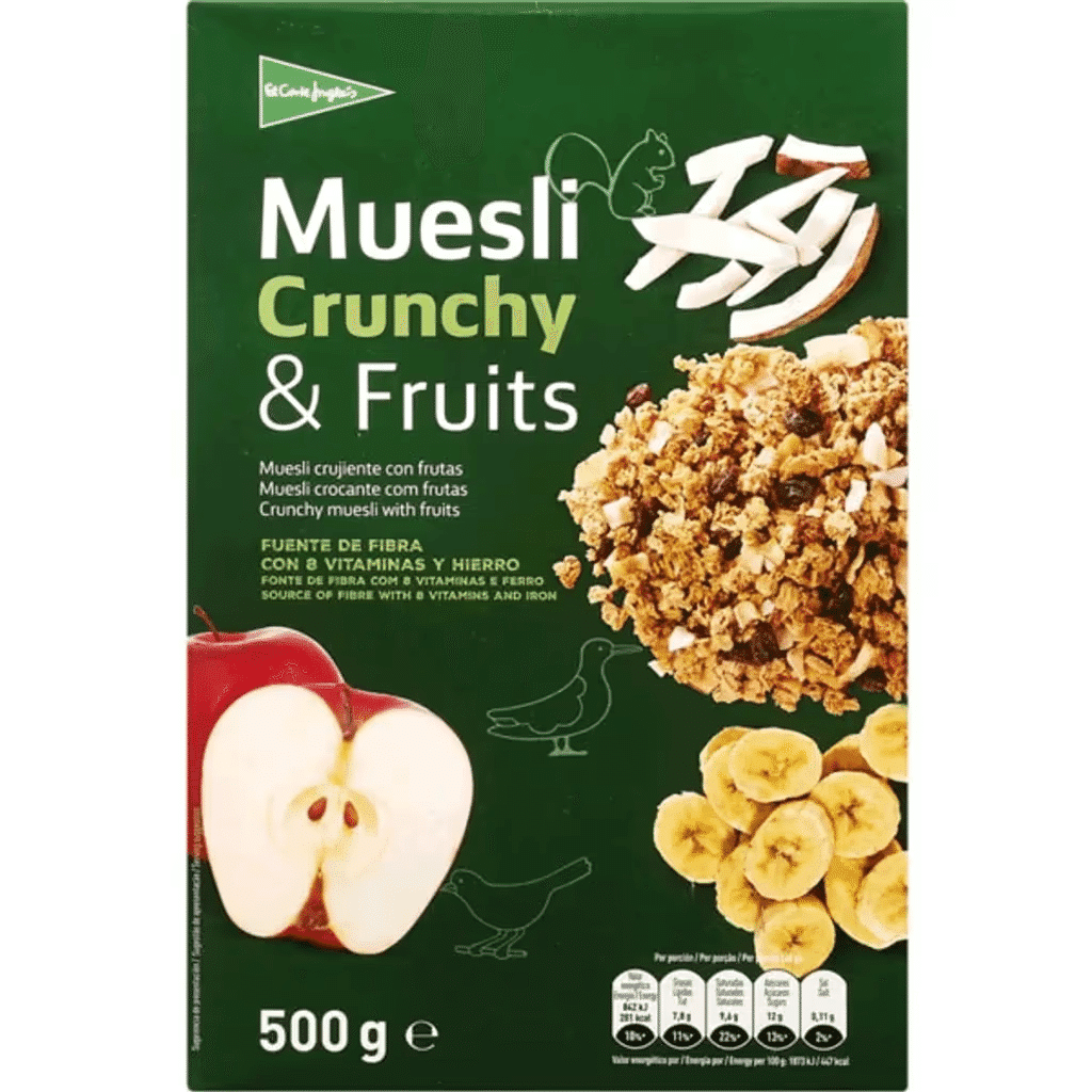 Muesli Crocante com Frutas embalagem 500 g - EL CORTE INGLÉS