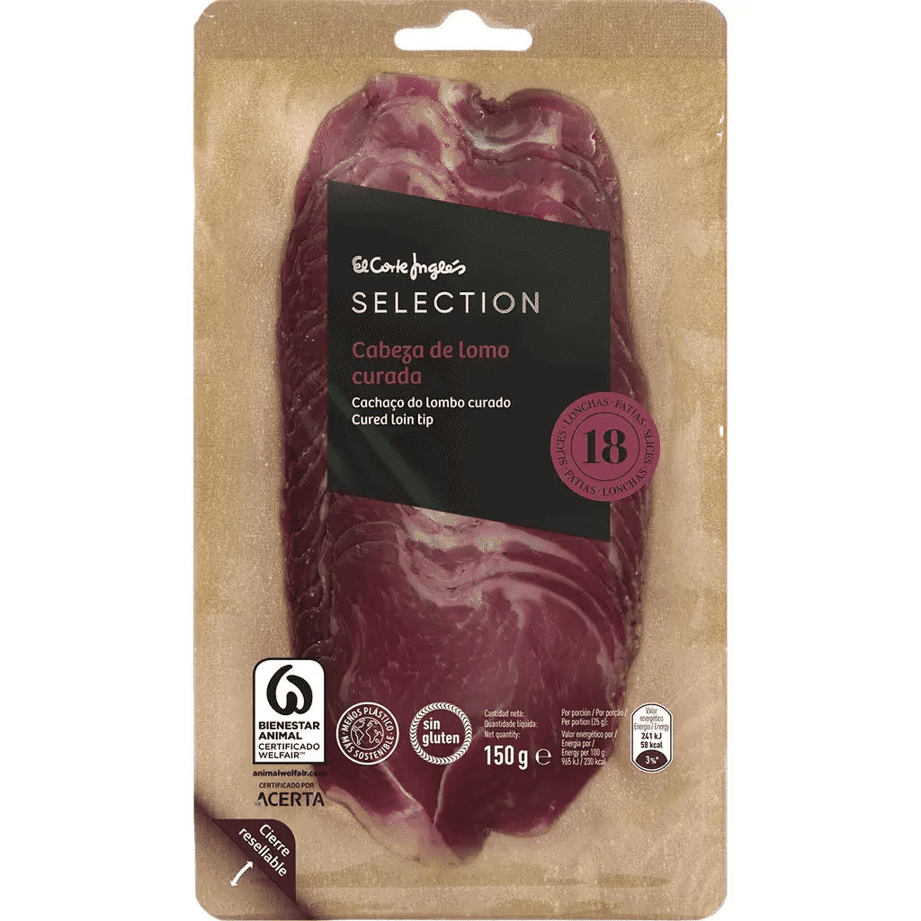Lombo Curado do Cachaço em Fatias sem Glúten embalagem 150 g - EL CORTE INGLÉS SELECTION