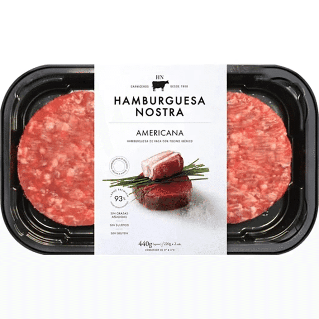 Hambúrguer Americano 2 Unidades embalagem 400 g - HAMBURGUESA NOSTRA