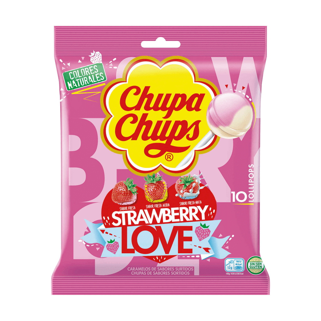 Chupa de Morango Lovers sem Glúten - CHUPA CHUPS