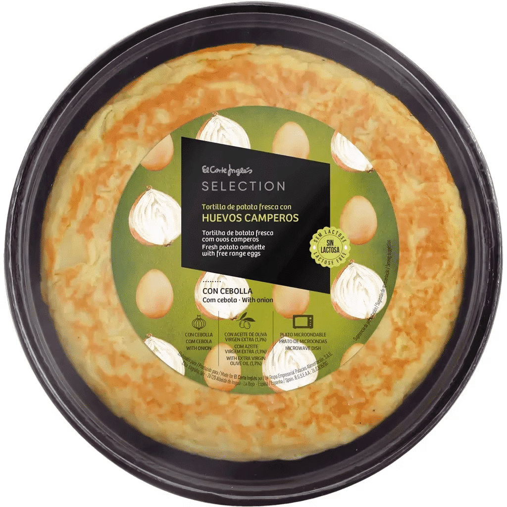 Tortilha de Batata Fresca e Ovos do Campo com Cebola sem Lactose embalagem 500 g - EL CORTE INGLÉS SELECTION