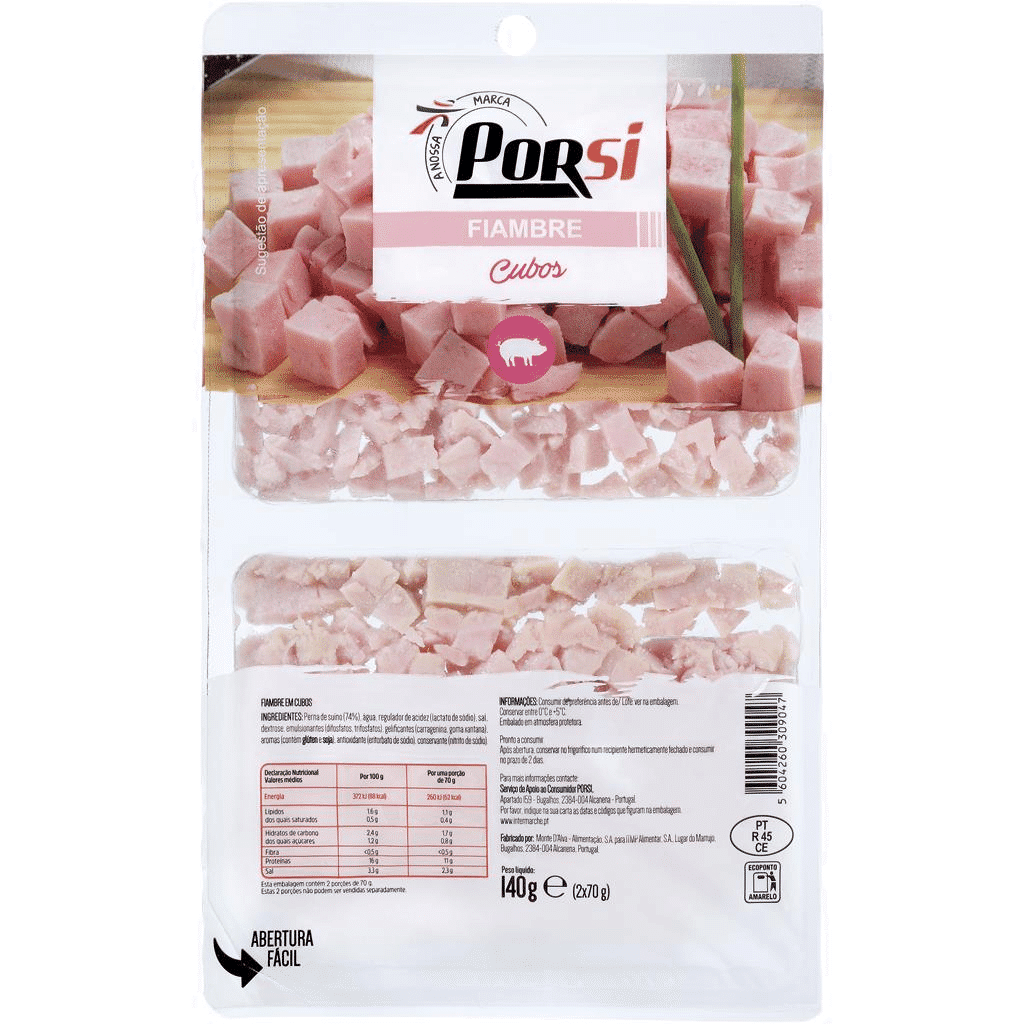 Fiambre cubos 2x70g - PORSI