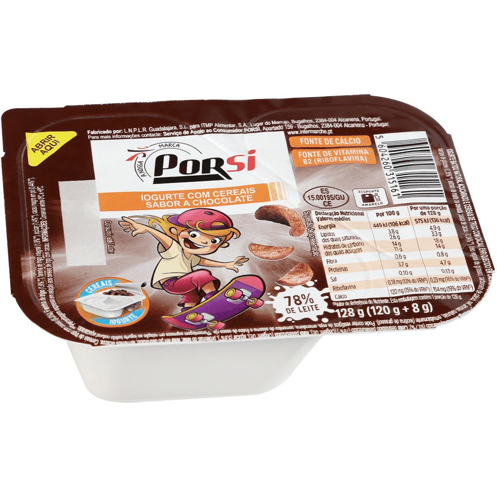 Iogurte infantil c/ drageias coloridas, 140 g - PORSI
