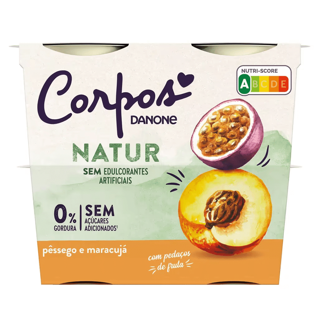 Iogurte Pedaços Magro Natur Pêssego e Maracujá - CORPOS DANONE