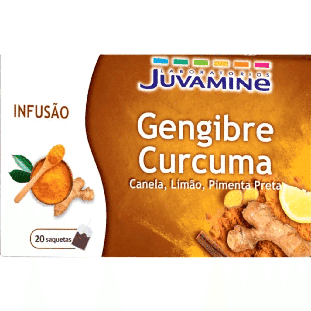 Infusão Gengibre Curcuma embalagem 20 unidades - JUVAMINE