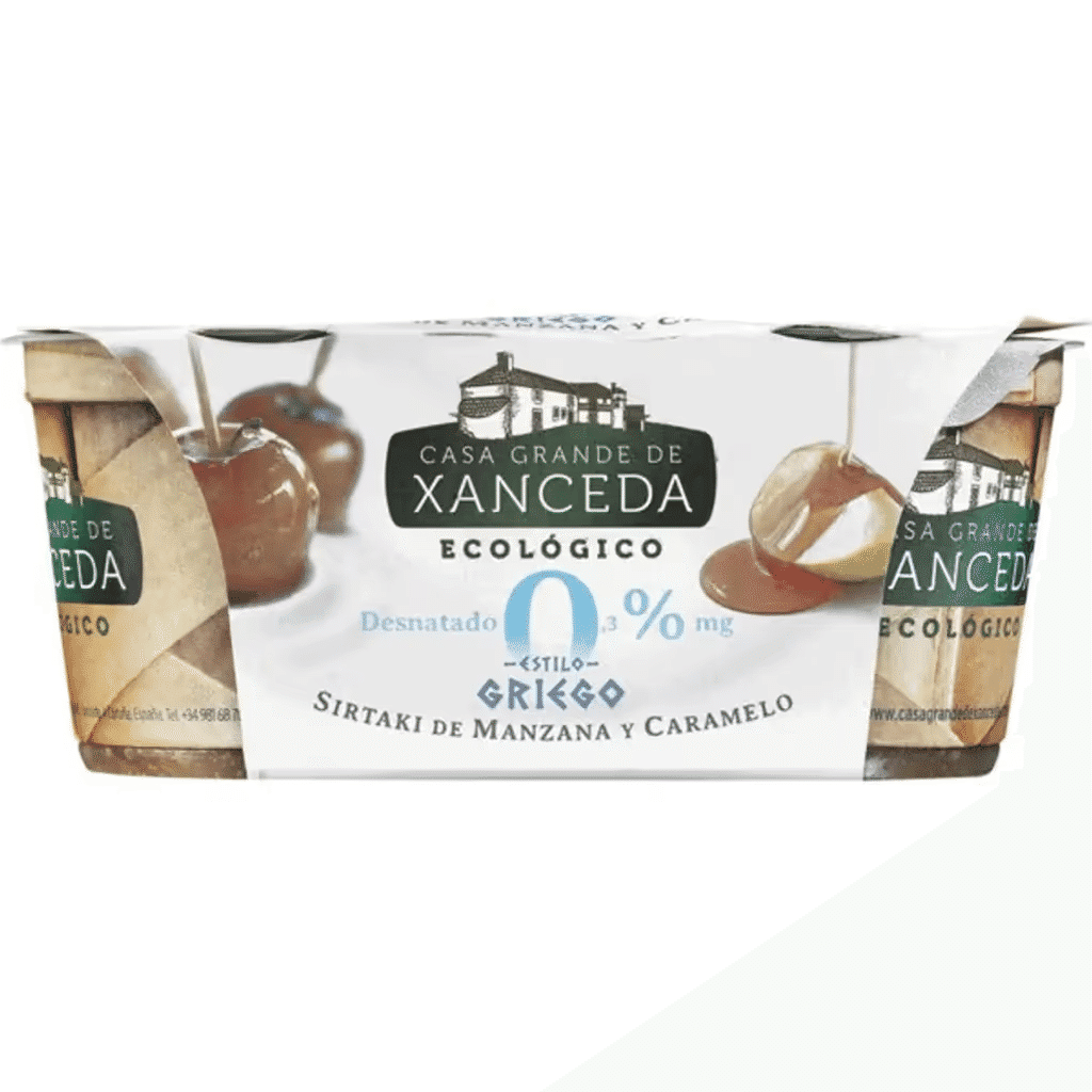 Iogurte Desnatado Grego de Maçã e Caramelo Biológico Pack 2 embalagem 125 g - CASA GRANDE
