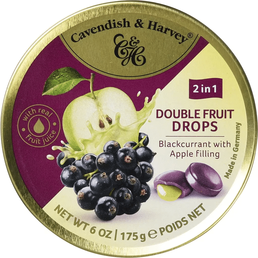 Rebuçados de Groselha com Recheio de Maçã lata 175 g - CAVENDISH & HARVEY