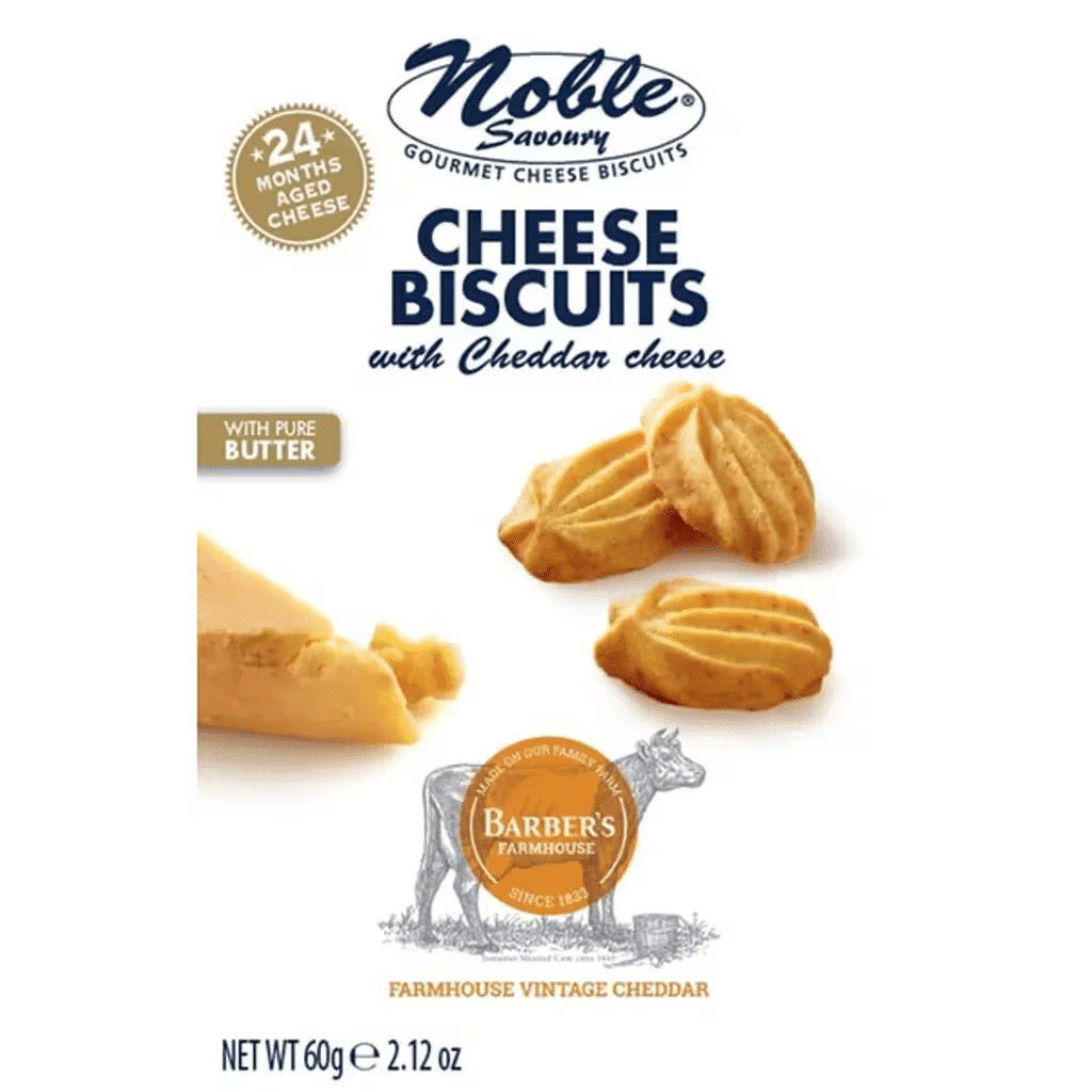 Biscoitos de Queijo Cheddar sem Glúten embalagem 60 g - NOBLE