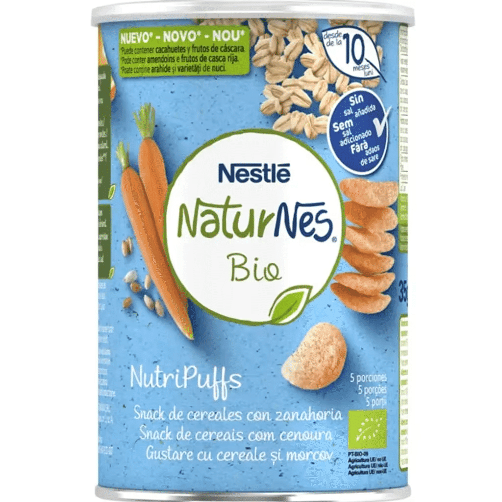 NUTRIPUFFS snack biológico para bebé Cenoura +10 meses NATURNES Bio - NESTLÉ