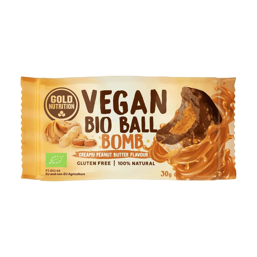 Snack Vegan Bio Ball Manteiga de Amendoim Gold Nutrition - GOLDNUTRITION