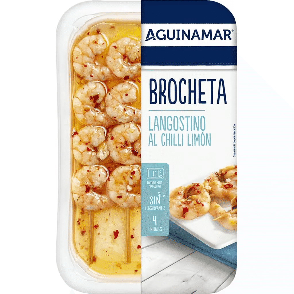 Espetada de Camarão com Chilli e Limão embalagem 145 g - AGUINAMAR