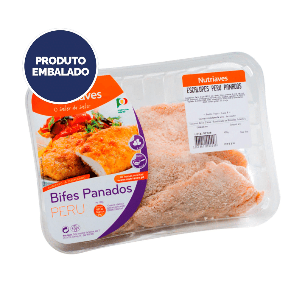 Bifes de Peru Panados - Embalagem 0.4 Kg - NUTRIAVES