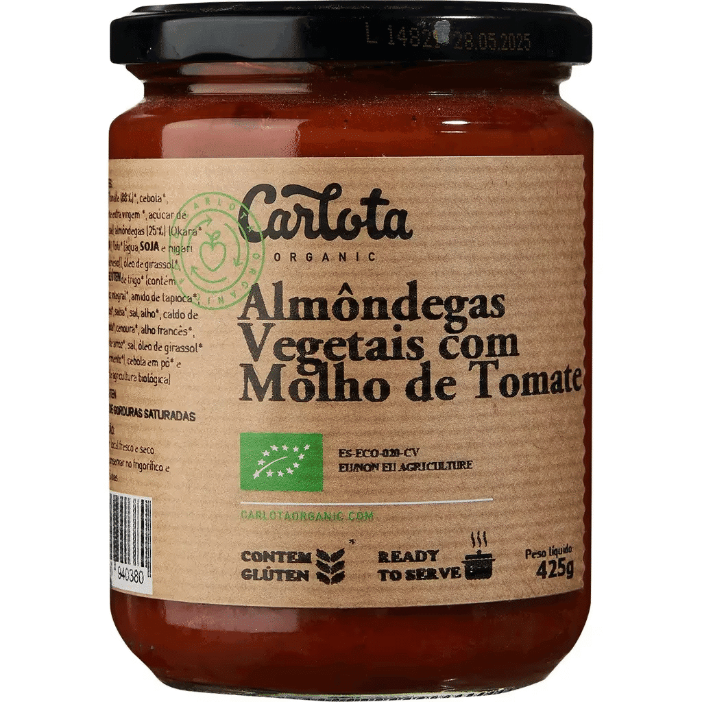 Almôndegas de Vegetais com Molho de Tomate frasco 425 g - CARLOTA ORGANIC