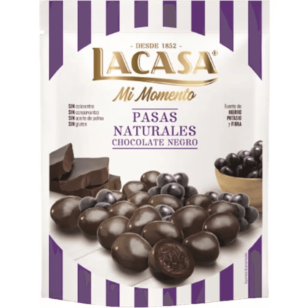 Bombons de Chocolate Negro com Passas embalagem 125 g - LACASA
