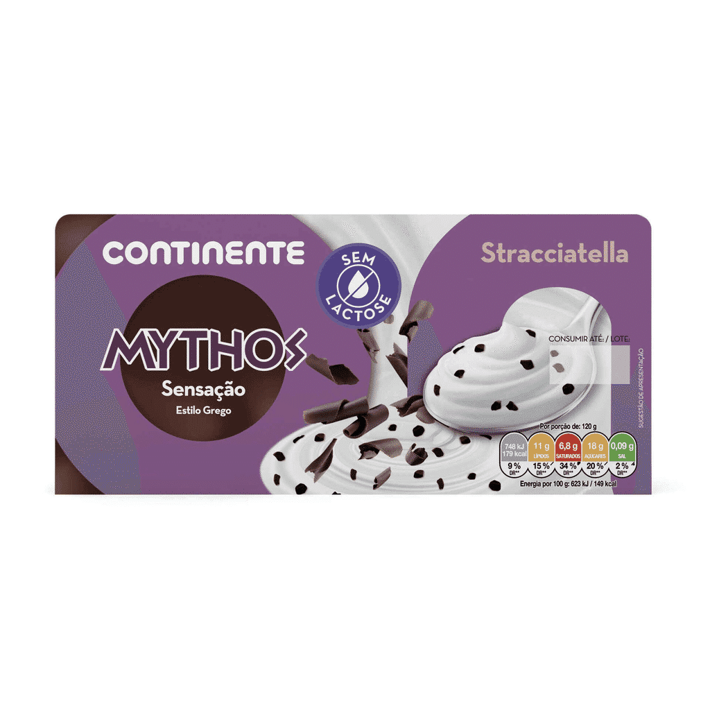 Iogurte Grego Stracciatella sem Lactose - CONTINENTE