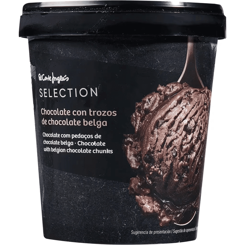 Gelado de Chocolate com Pedaços de Chocolate Belga embalagem 500 ml - EL CORTE INGLÉS SELECTION