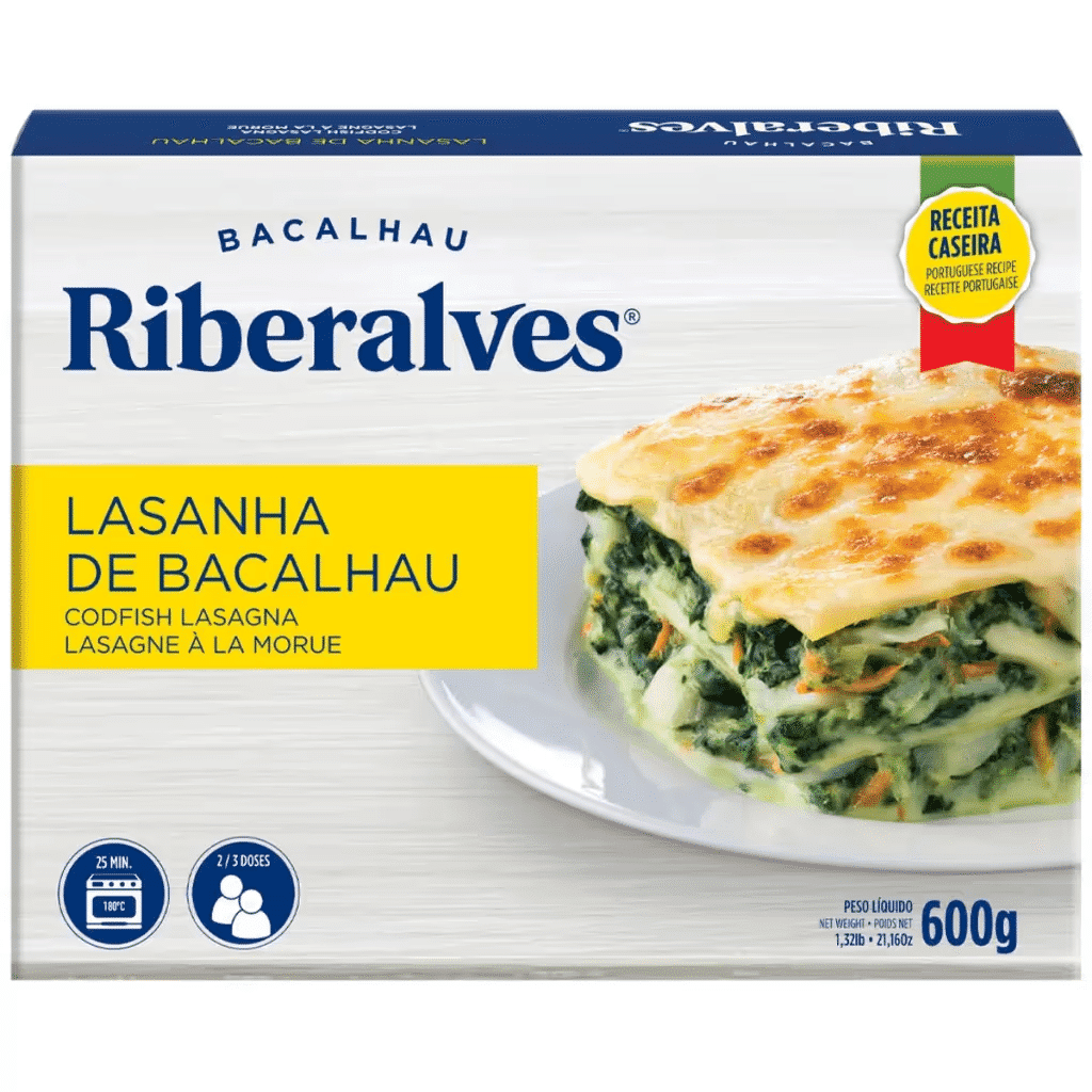 Lasanha de Bacalhau embalagem 600 g - RIBERALVES