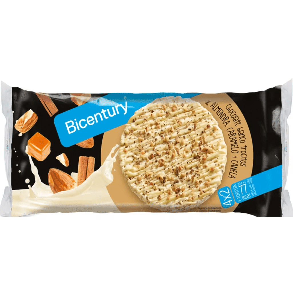Tortilha de Chocolate Branco com Amendoim e Caramelo Pack 4x2 embalagem 138 g - BICENTURY