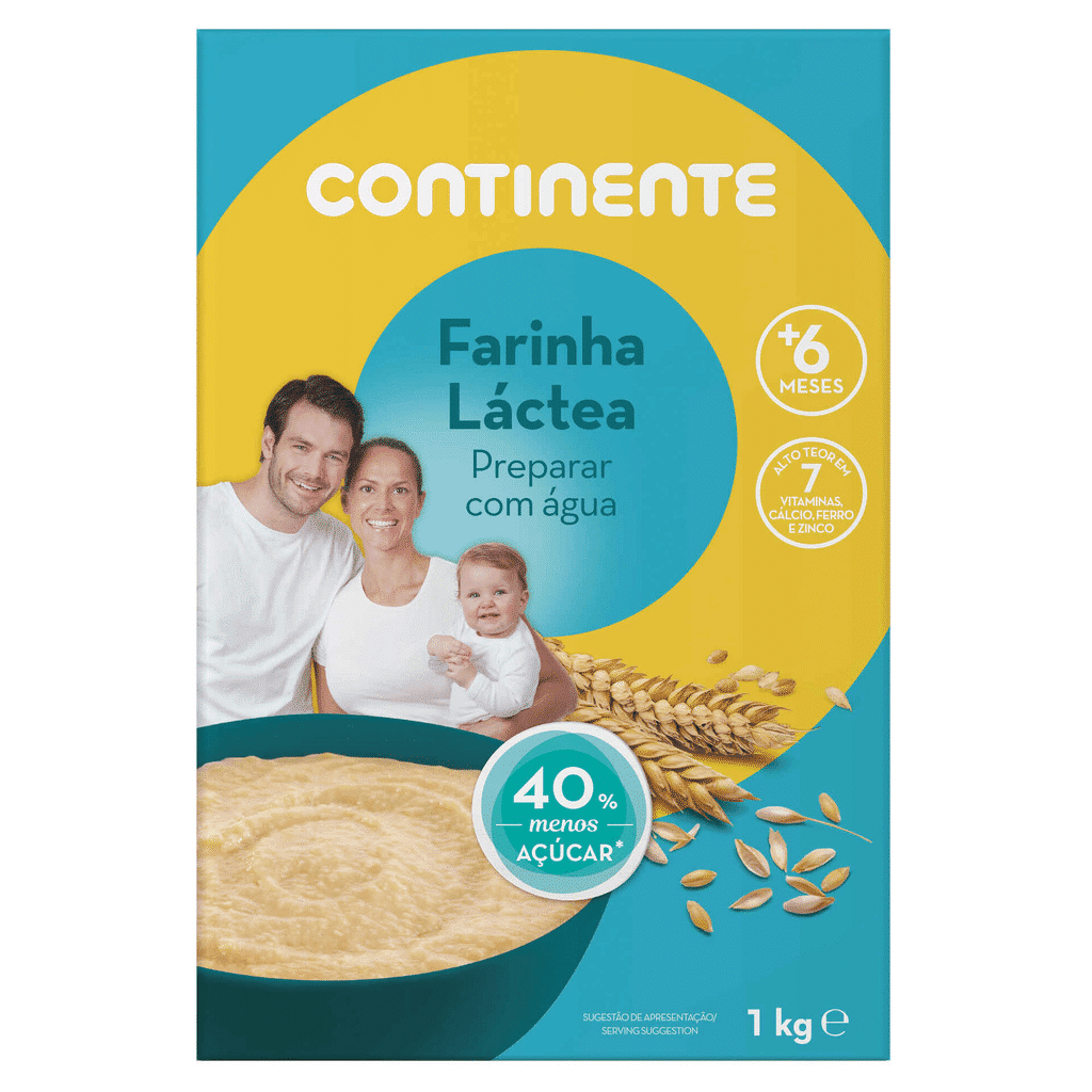 Farinha Láctea com Menos 40% de Açúcar +6m - CONTINENTE