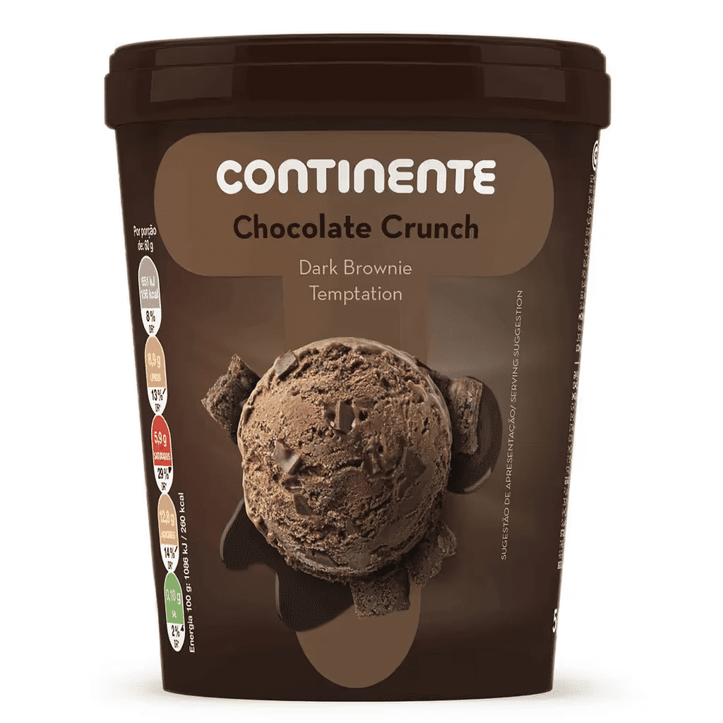 Gelado Chocolate Crunch Dark Brownie Temptation - CONTINENTE