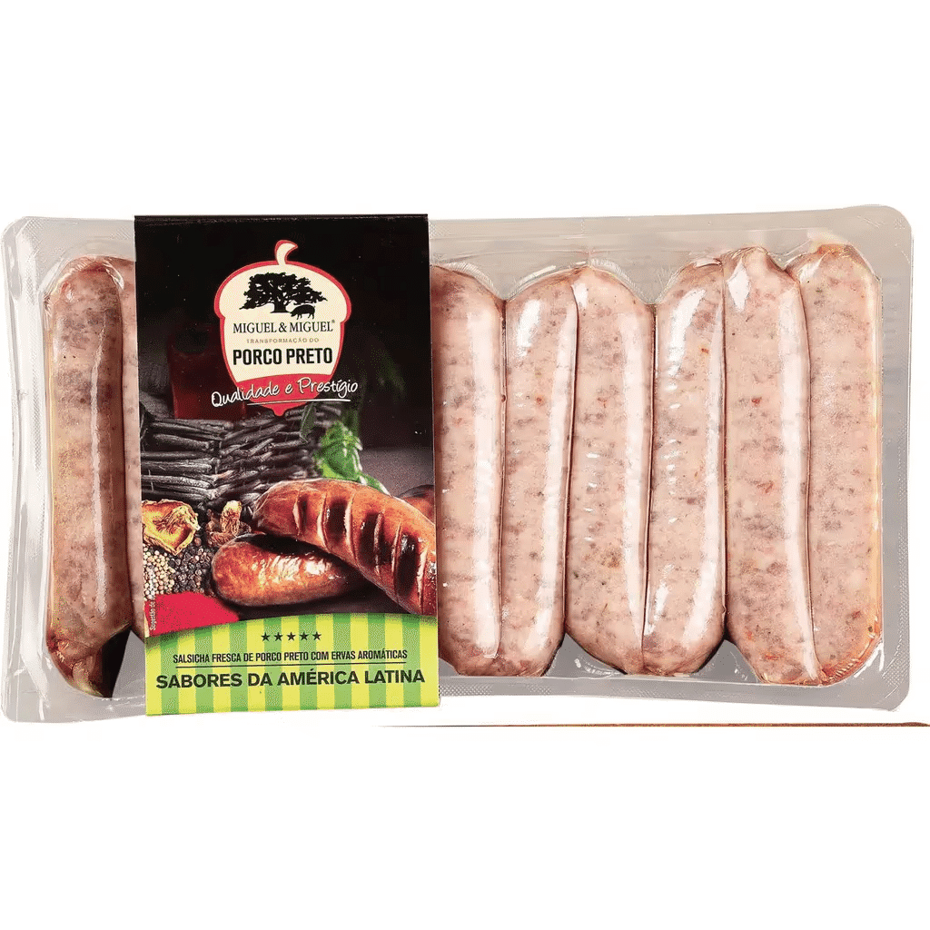 Salsichas Frescas Porco Preto com Ervas Aromáticas Sabores da América Latina - MIGUEL & MIGUEL