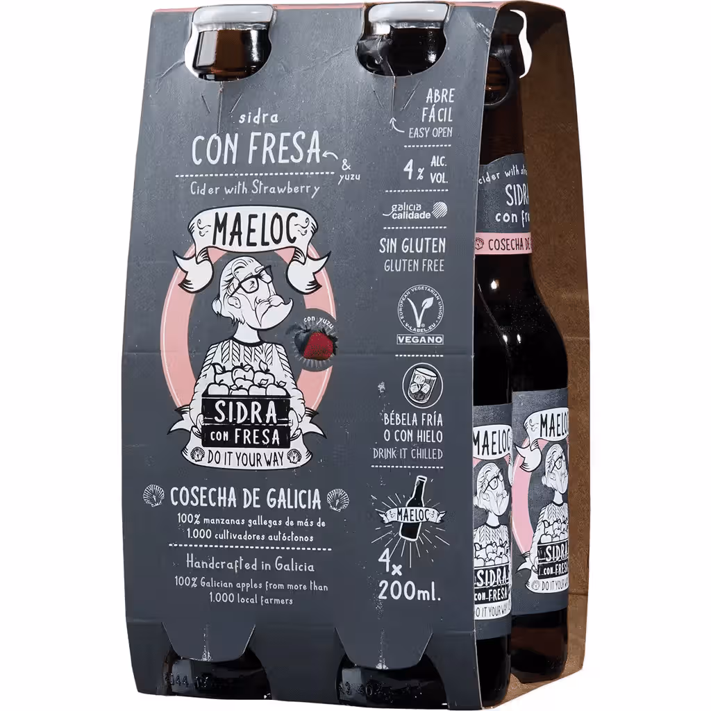 Sidra de Morango Pack 4 20 cl - MAELOC
