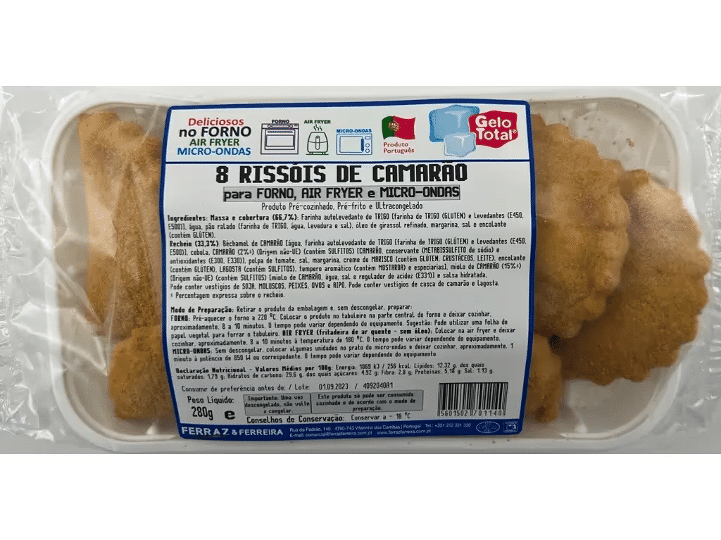 Rissóis Camarão Forno 8un 280g - GELO TOTAL
