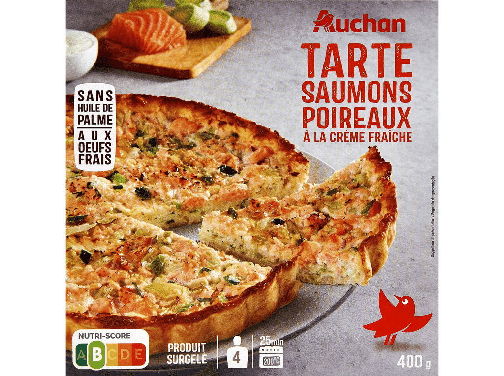 Tarte Salmão Alho Francês E Natas 400g - AUCHAN