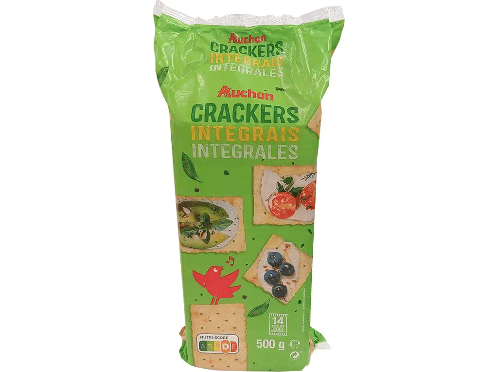 Crackers Intregrais 500g 14 Saquetas - AUCHAN