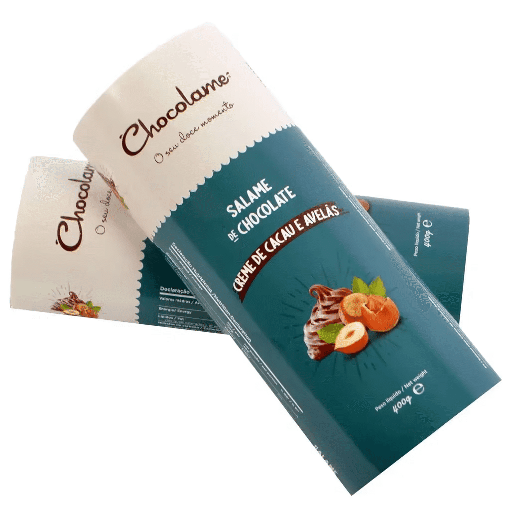 Salame de Chocolate com Creme de Cacau e Avelãs - CHOCOLAME