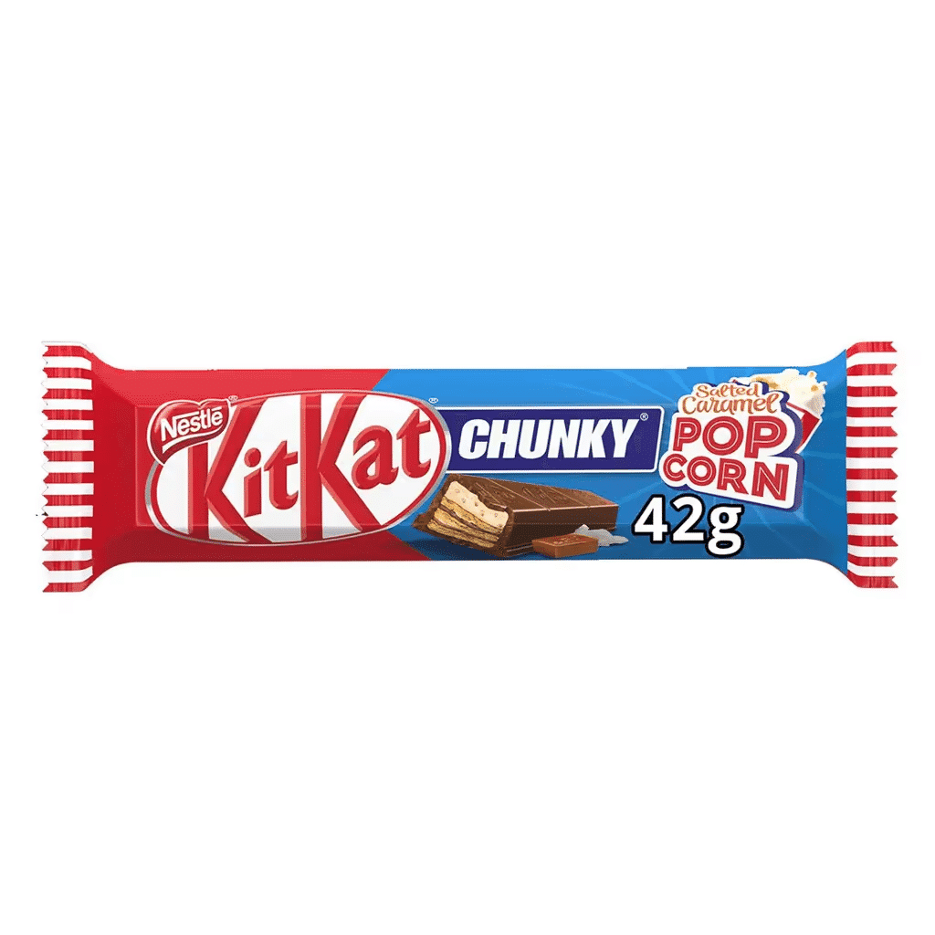 Snack de Chocolate de Leite, Caramelo Salgado e Pipoca Chunky - KIT KAT