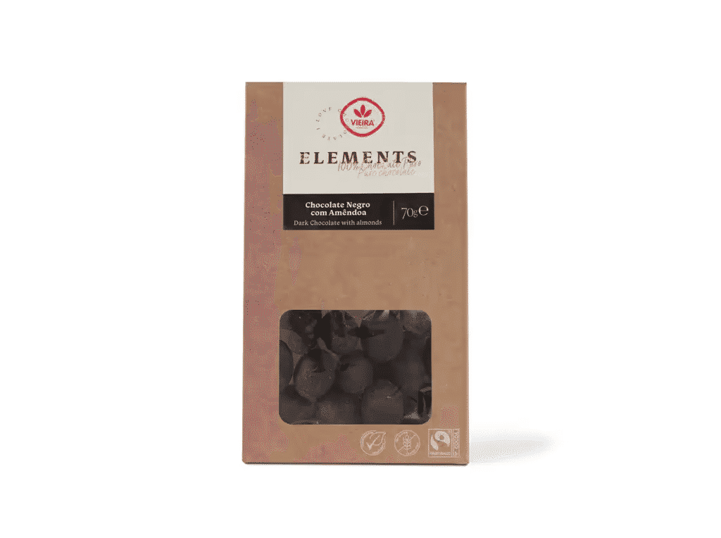 Chocolate Negro Vieira Com Amêndoa 70g - VIEIRA CASTRO