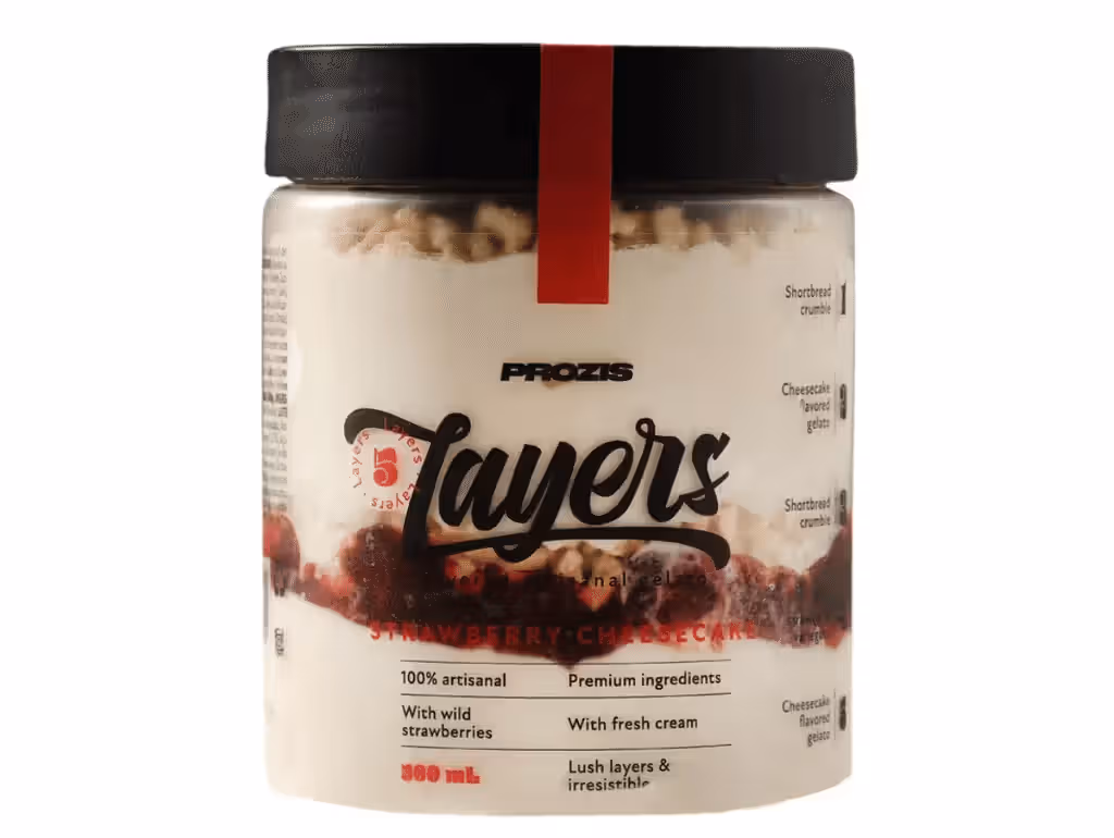 Gelado Layers Cheesecake De Morango 500 Ml - PROZIS
