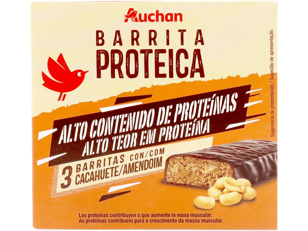Barrita Proteica Com Amendoim 3un 120g - AUCHAN