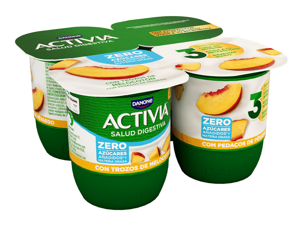 Iogurte Bifidus Pedaços Pessego 0% 4x120g - ACTIVIA