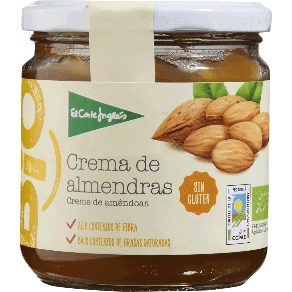 Creme de Amêndoas sem Glúten Biológico frasco 330 g - EL CORTE INGLÉS BIO