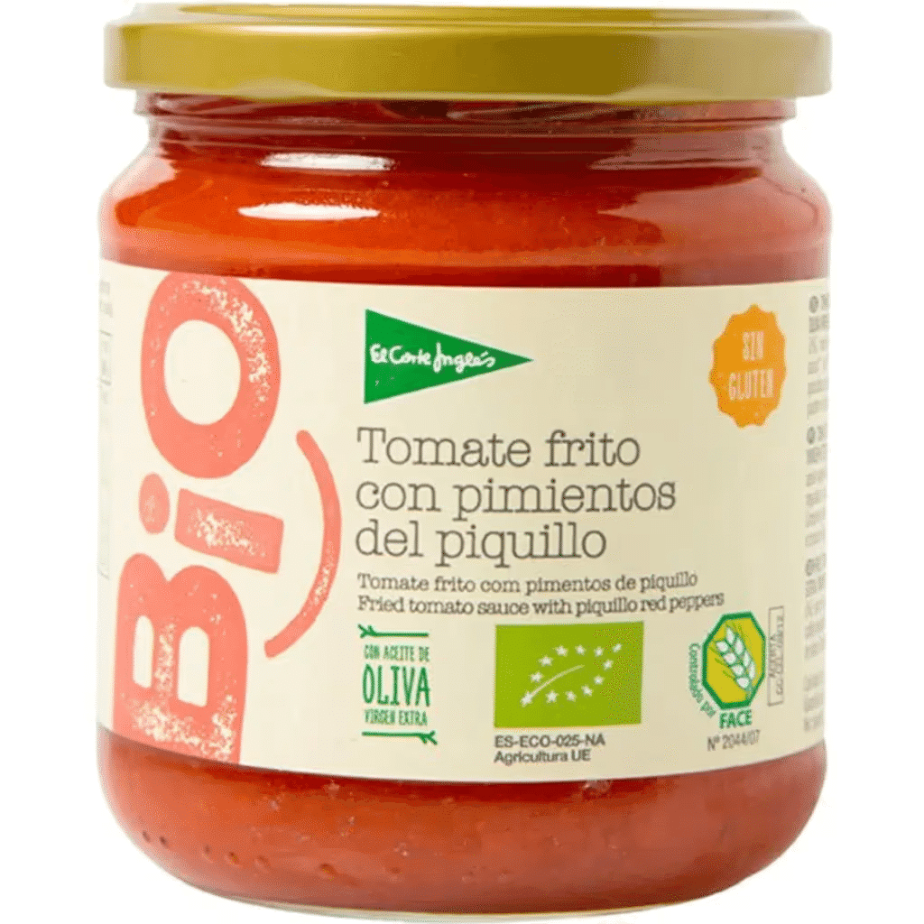 Tomate Frito com Pimentos de Piquillo sem Glúten Biológico frasco 340 g - EL CORTE INGLÉS BIO