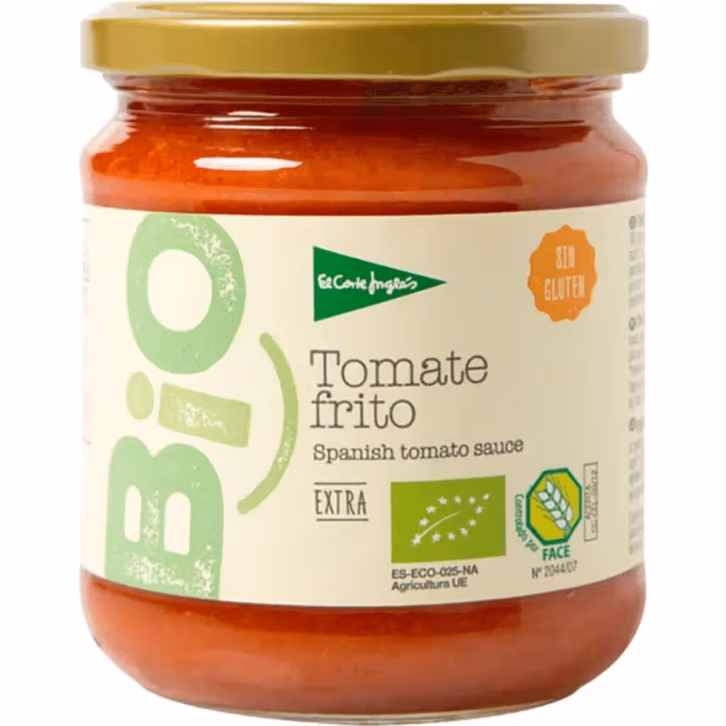 Tomate Frito Extra sem Glúten Biológico frasco 340 g - EL CORTE INGLÉS BIO