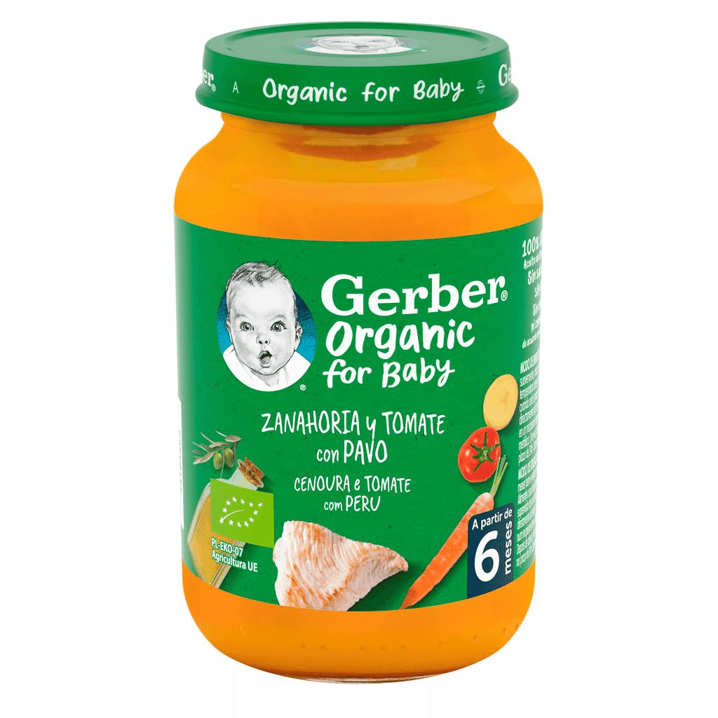 Nutrição infantil bio cenoura e tomate com peru, boião de 190g - NATURNES