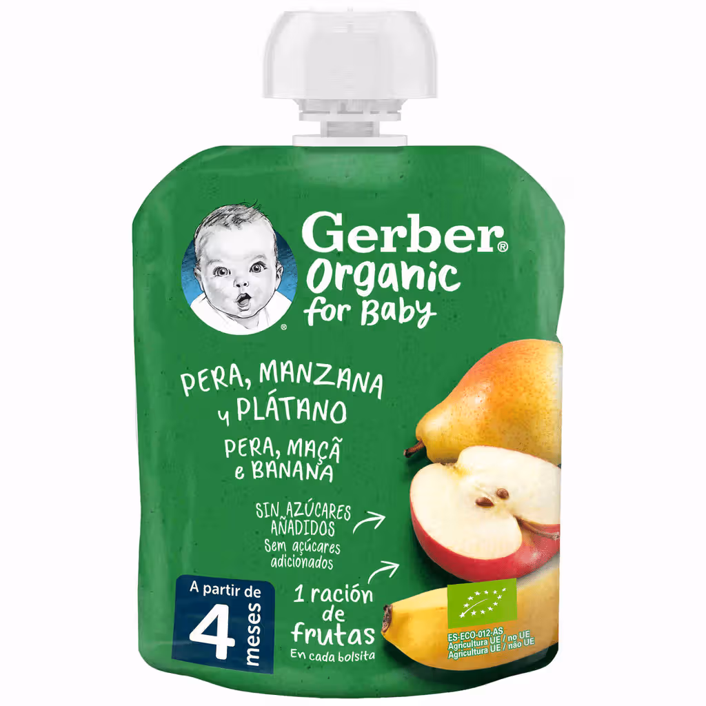 Saqueta de Fruta Pera, Maçã e Banana +4m - GERBER