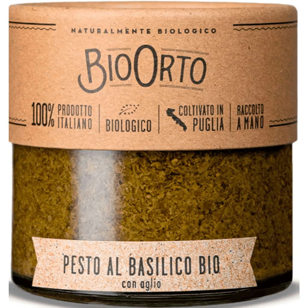 Pesto de Mangericão com Alho Bio embalagem 180 g - BIOORTO