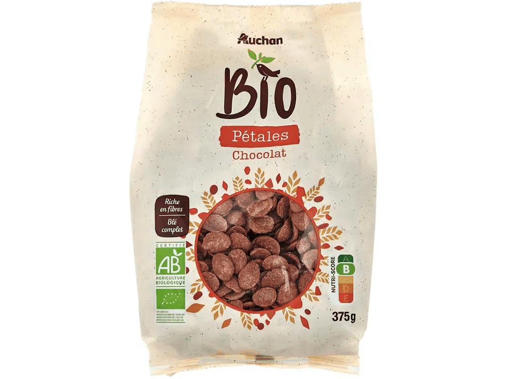 Cereais Integrais Cob. Chocolate 375g - AUCHAN BIO
