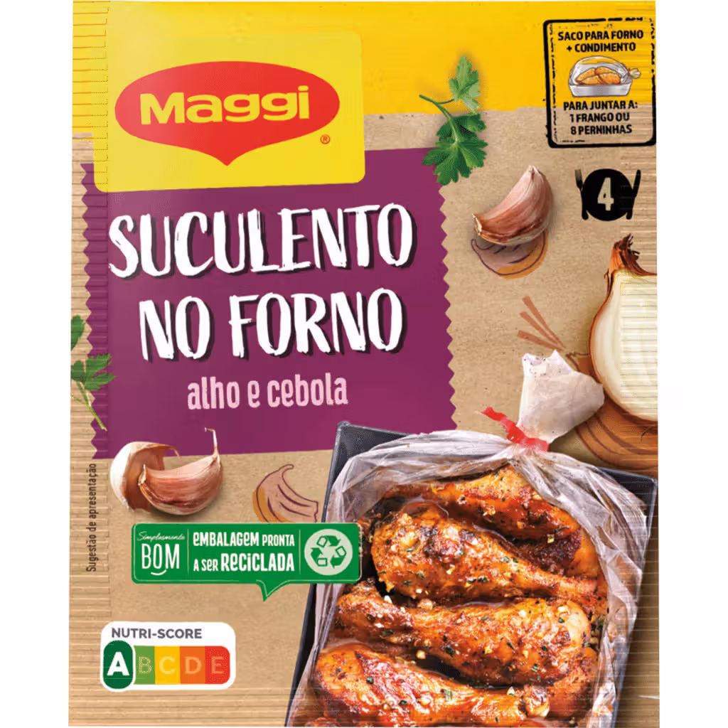 Molho Suculento Frango Campestre no Forno com Alho e Cebola em Saqueta - MAGGI
