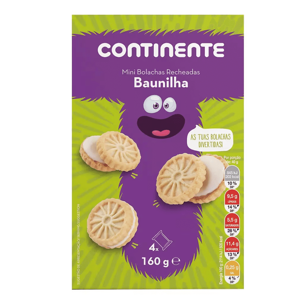 Bolachas Mini Recheadas Baunilha - CONTINENTE