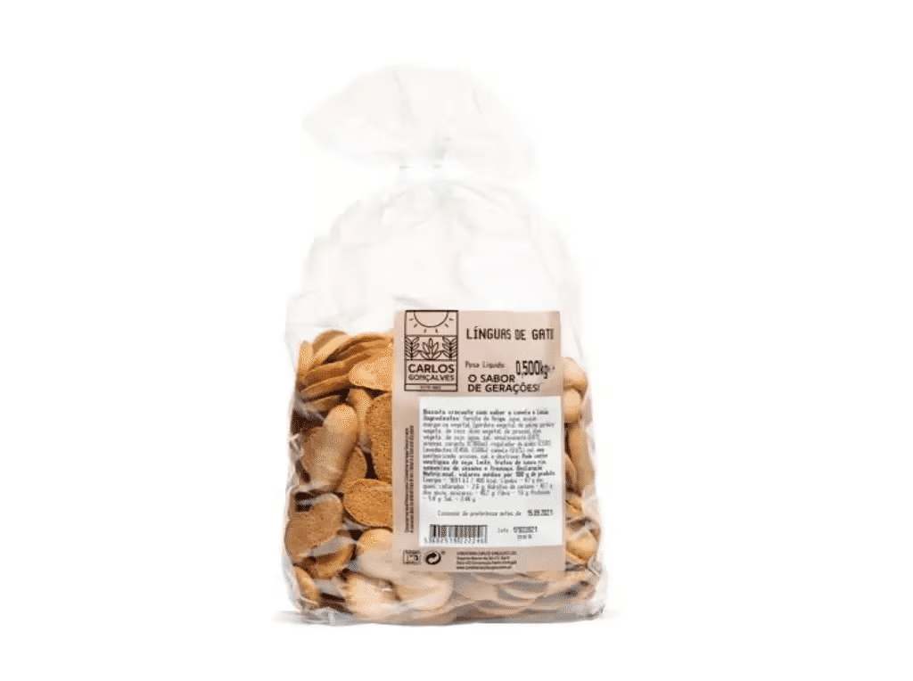 Linguas Gato Confeitaria Carlos Gonçalves 500g - CONF.C.GONÇALVES