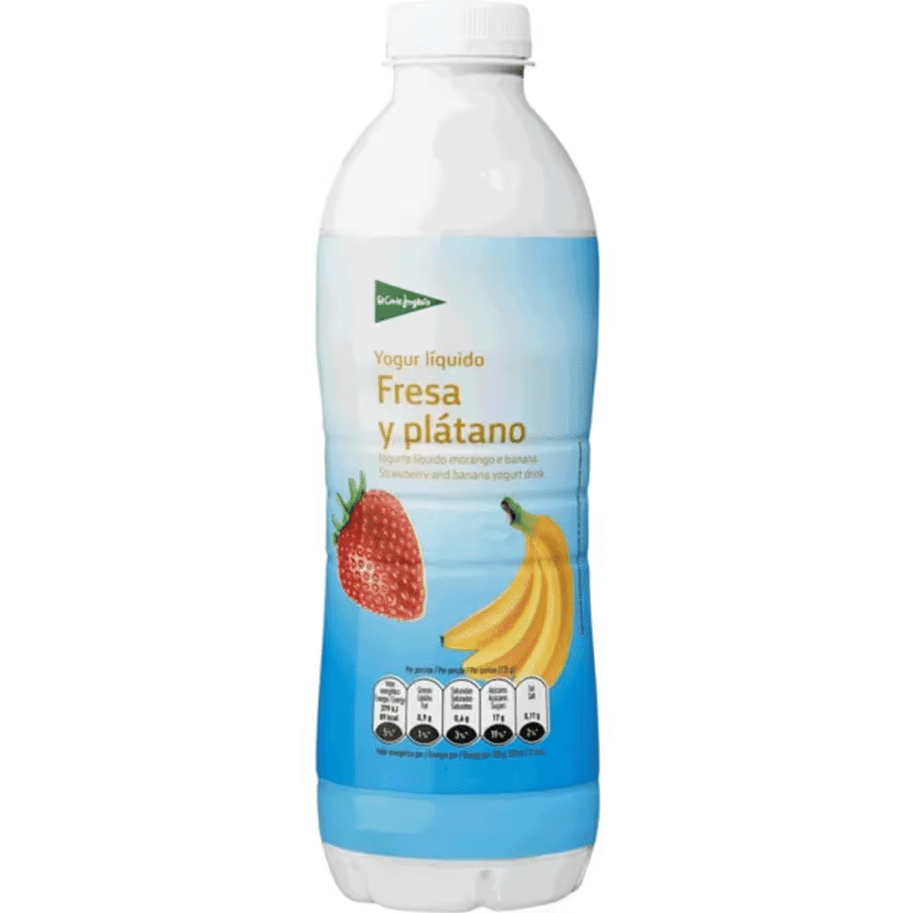 Iogurte Líquido de Morango e Banana embalagem 1 L - EL CORTE INGLÉS