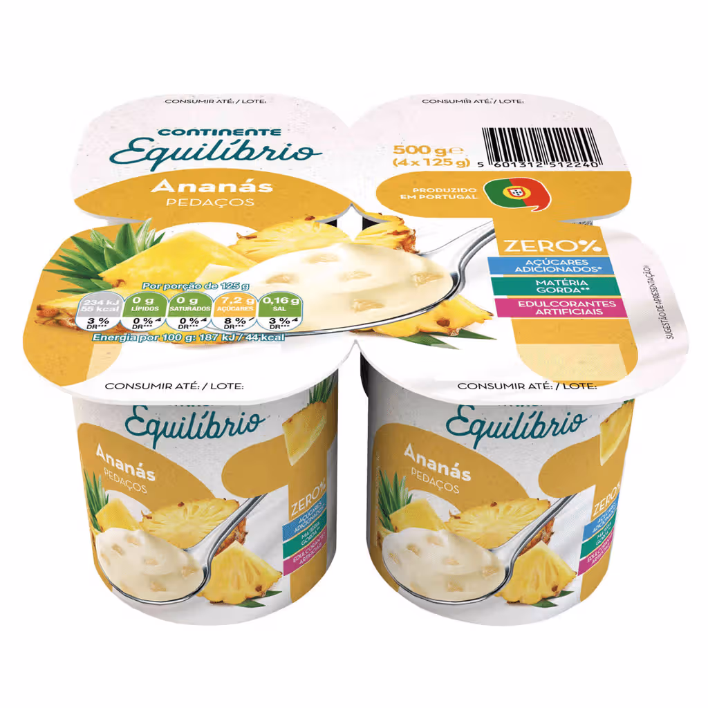 Iogurte Pedaços Magro Ananás sem Açúcar - CONTINENTE EQUILÍBRIO